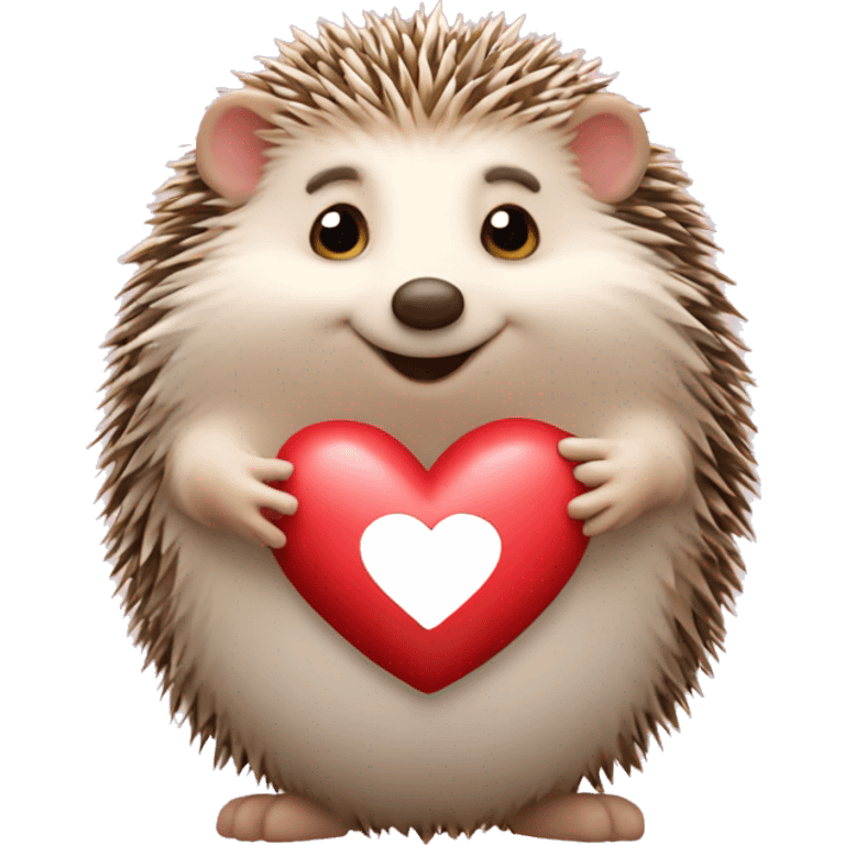 a hedgehog that carries a lot of hearts emoji