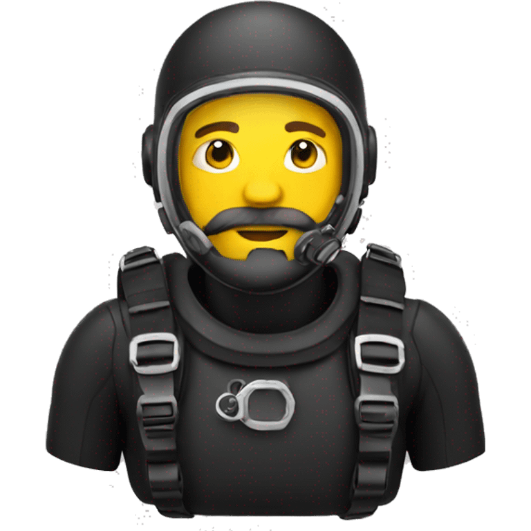 sidemount scuba diver with beard emoji