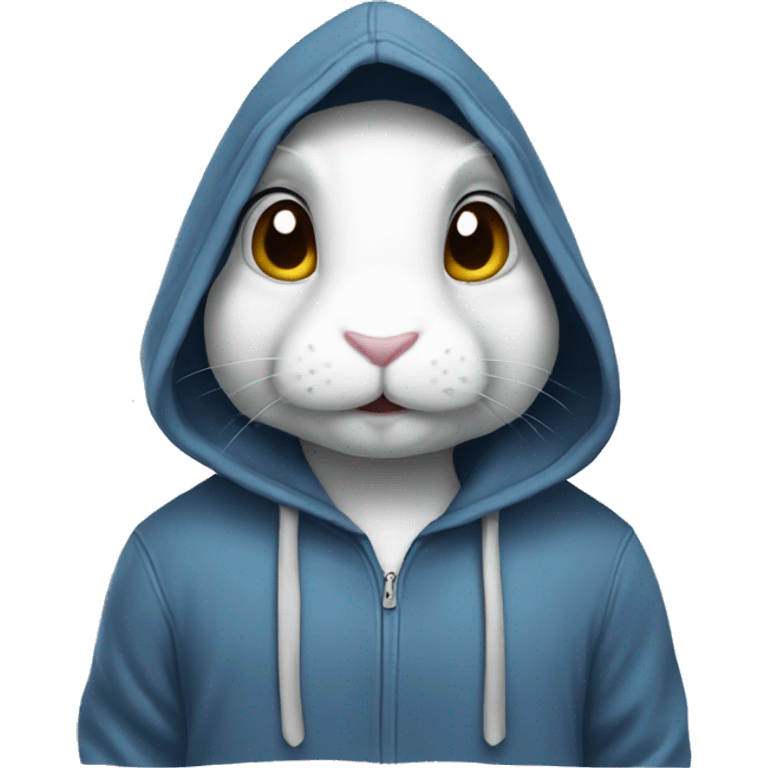 Rabbit wearing a hoodie  emoji