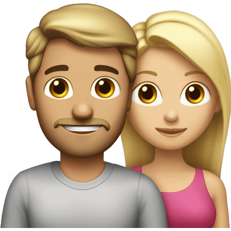 pareja de enamorado juntos, "mujer chuca rubia" hombre moreno con  cabello liso con peinado hacia los lados emoji