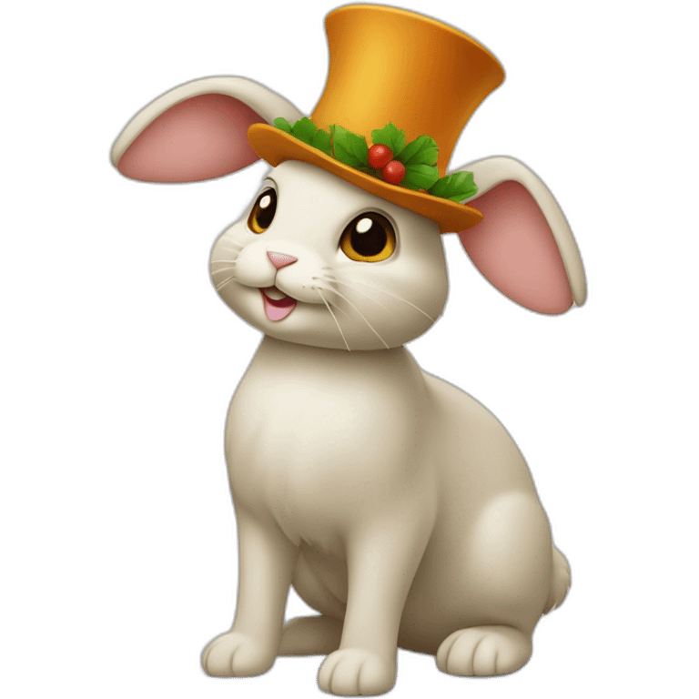 Lapin avec un chapeau de fête emoji