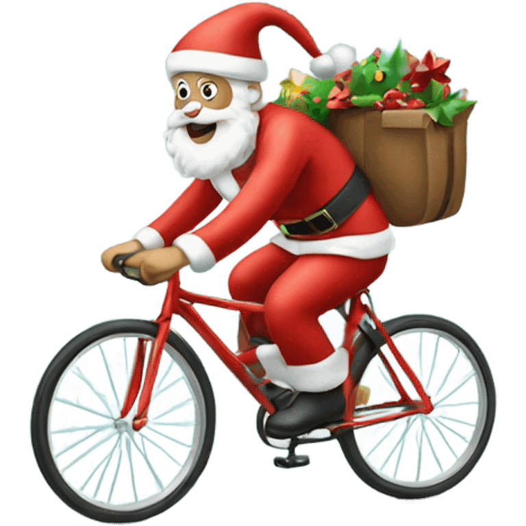 Santa riding a bike emoji