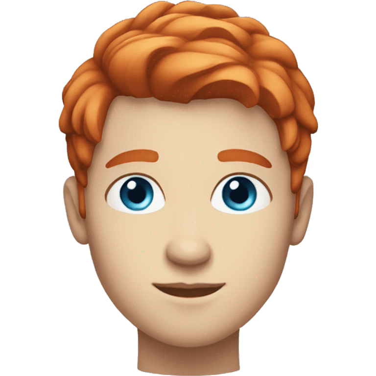 young guy with blue eyes and Redhead straight hair emoji