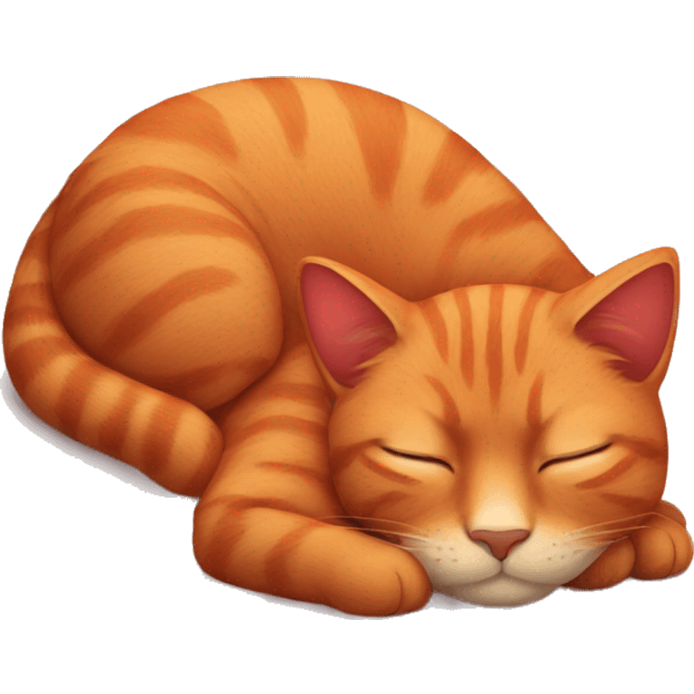 Red cat sleeping  emoji