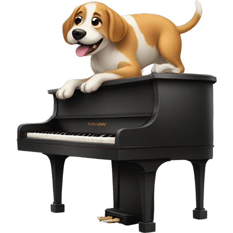 dog playing the piano emoji