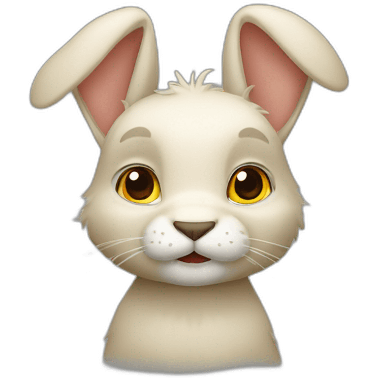 Lapin nain tête de lion emoji