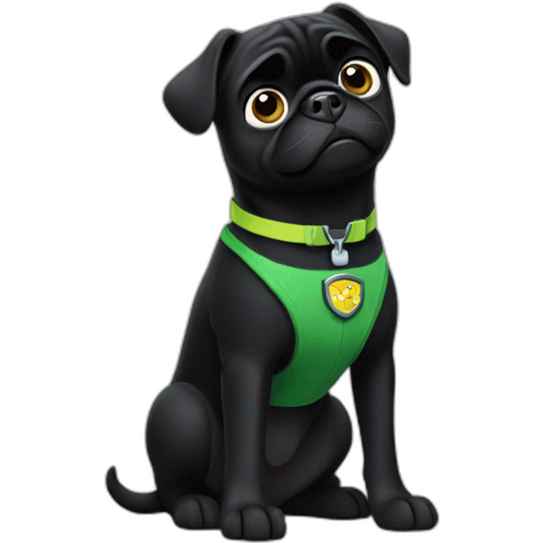 Black pug in paw patrol emoji