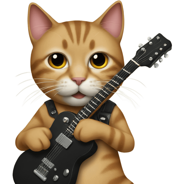 cat with guitar thoots emoji