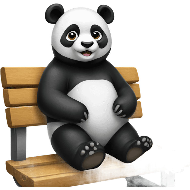 Panda Sitting On Bench emoji