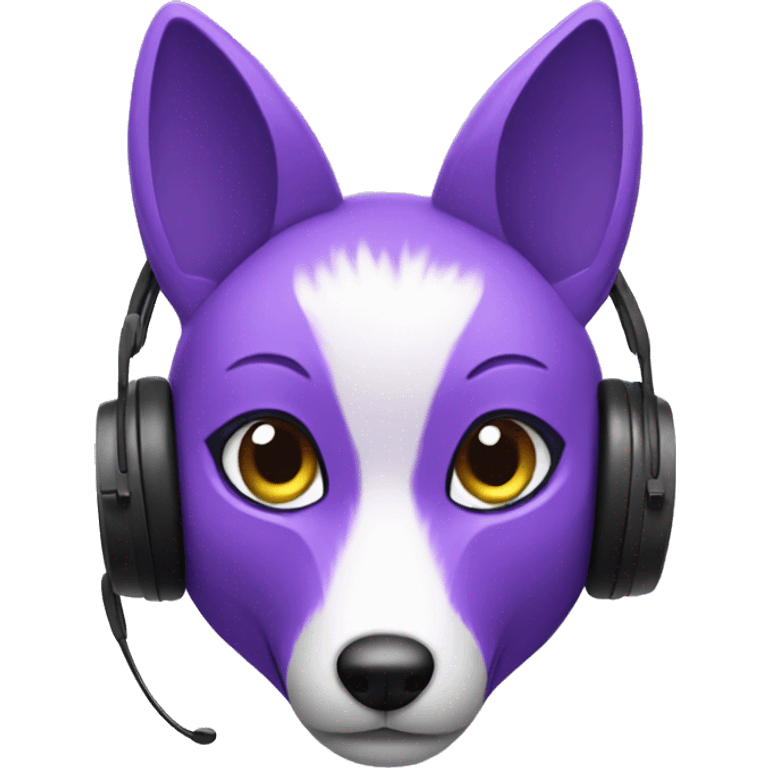 purple fox with headset emoji