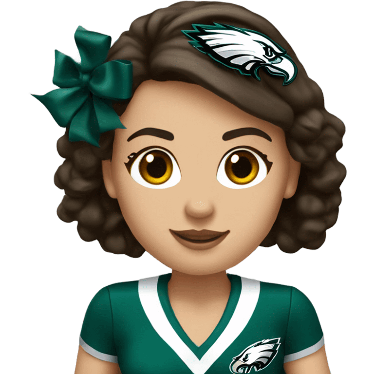 Philadelphia Eagles cheerleader brunette cheer emoji