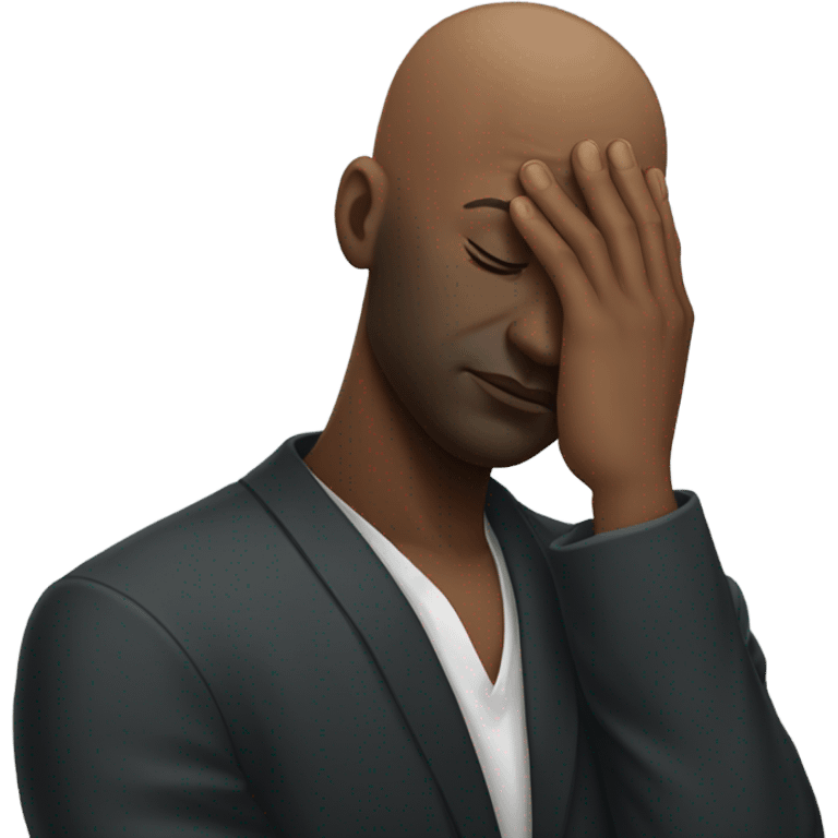 Black bald man with facepalm emoji