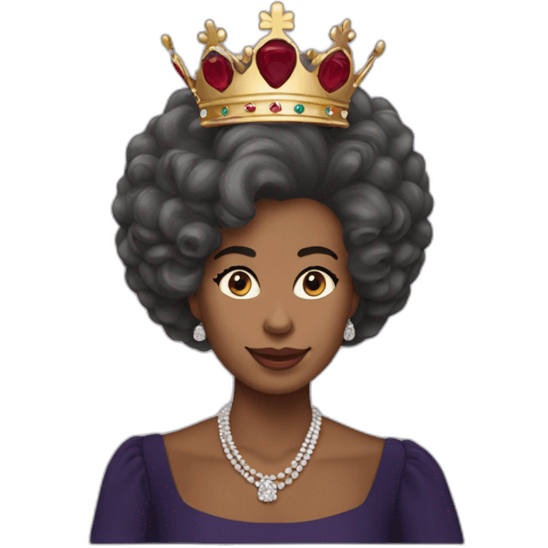 Queen Elizabeth II Afro hair emoji