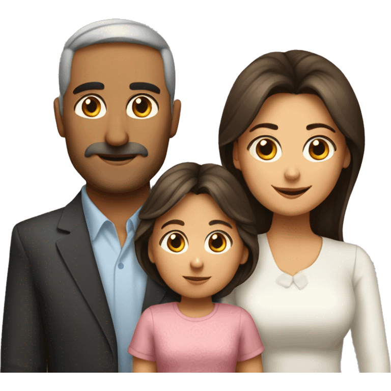 emoji Armenian family with mom, dad, kid girl emoji