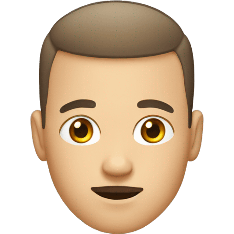 young guy with Buzz cut, moustache, wi emoji