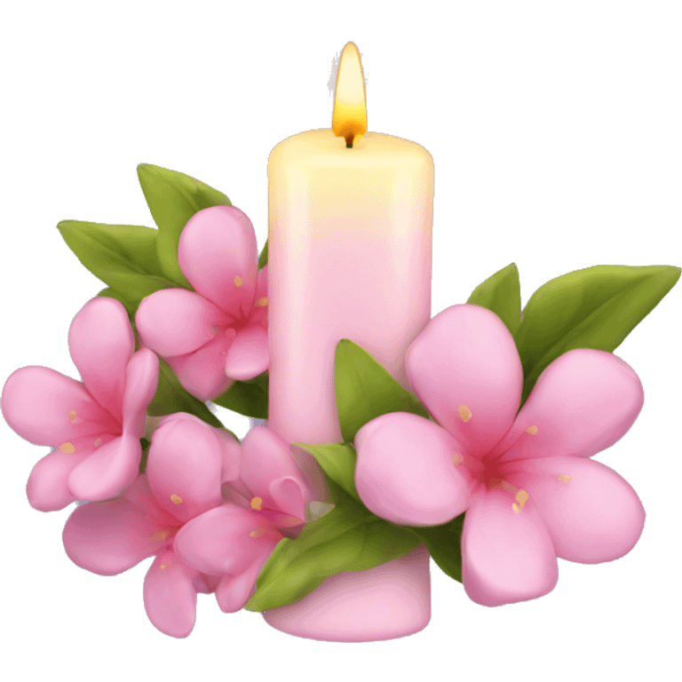 Spring candle with flowers  emoji