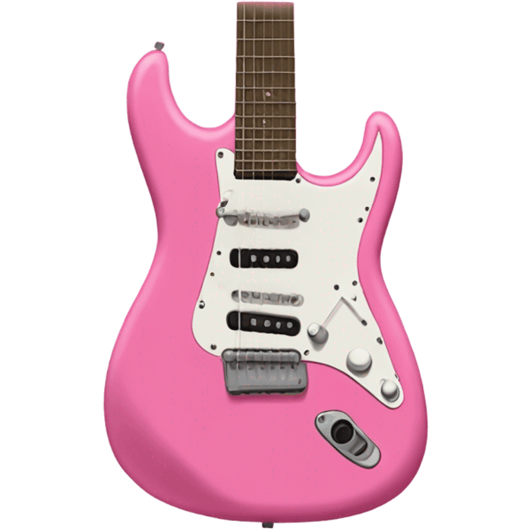 Una guitarra eléctrica color rosa emoji