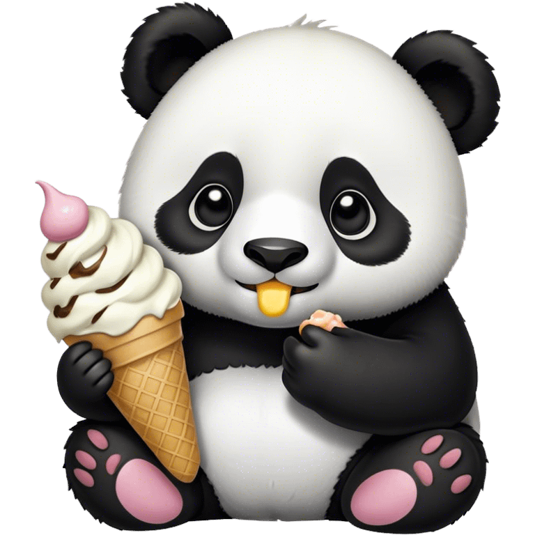 Panda eating ice cream emoji