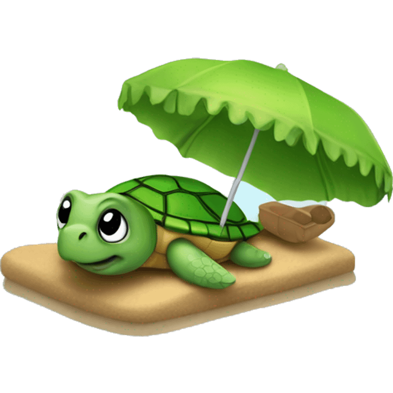 create a turtle sunbathing emoji