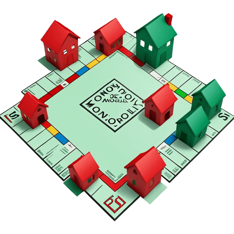 Monopoly Green and red houses emoji