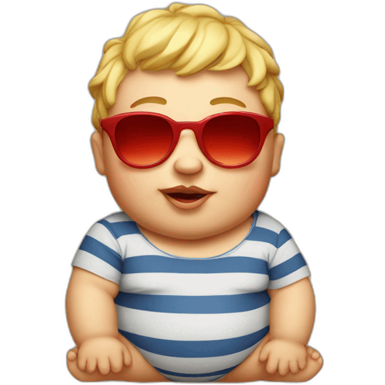 Fat baby with red sunglasses  emoji