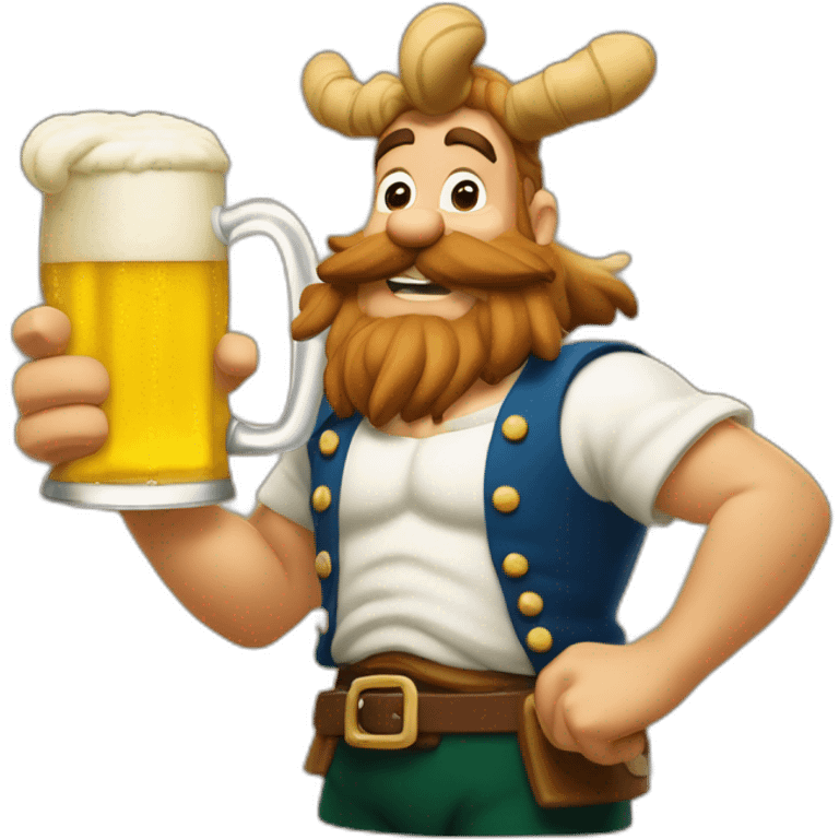 Astérix qui bois une beer emoji