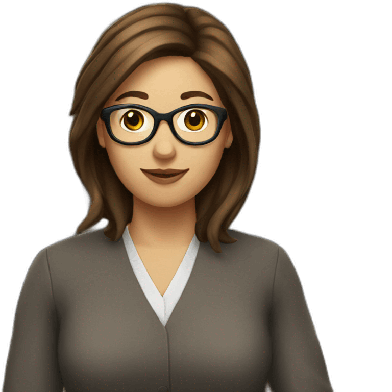 brown hair lesbian librarian emoji