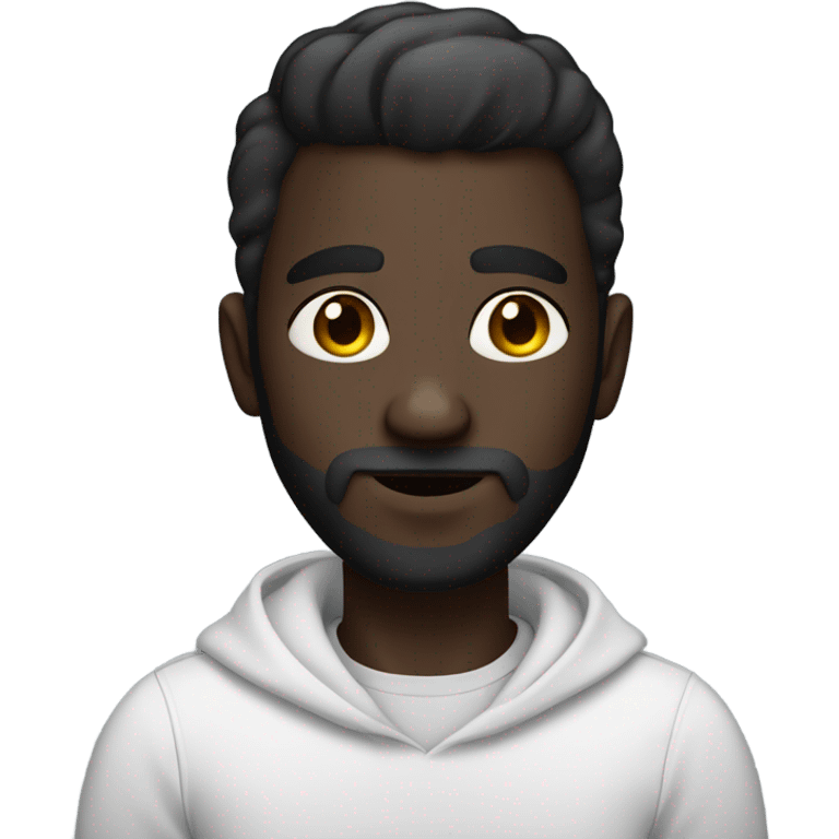 Handsome deep dark skin man with beard and high fade emoji