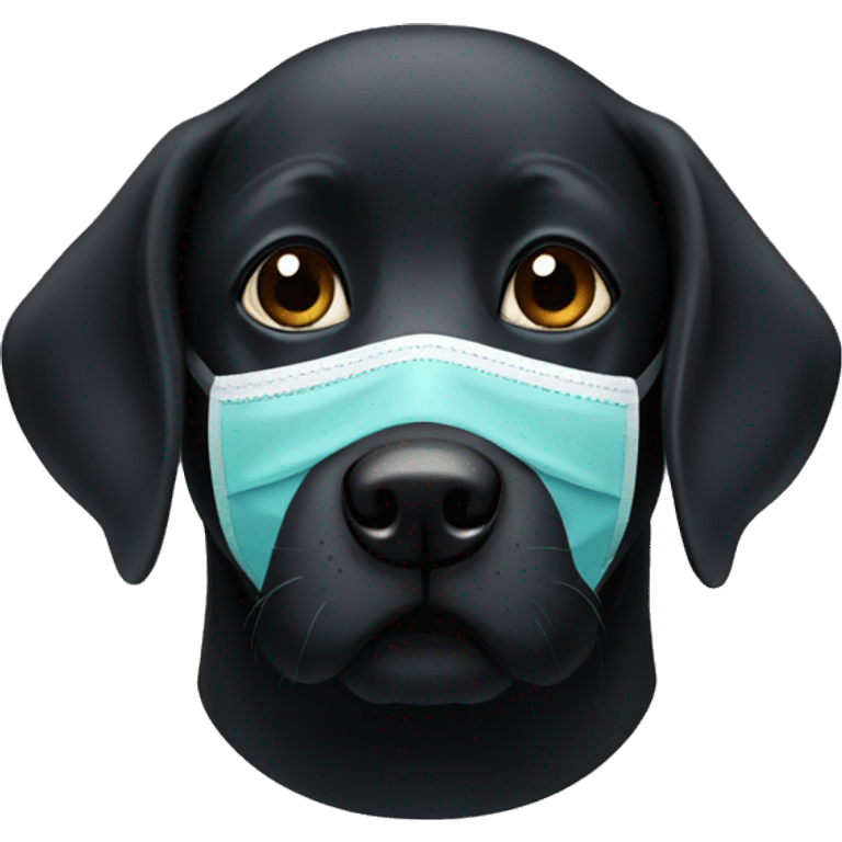 black lab with mask emoji