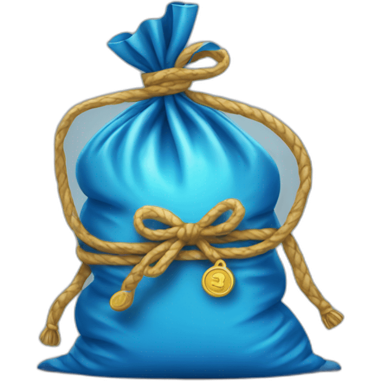 sack of blue shiny coins emoji