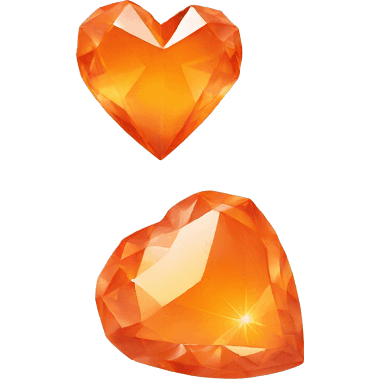 Orange crystal heart emoji