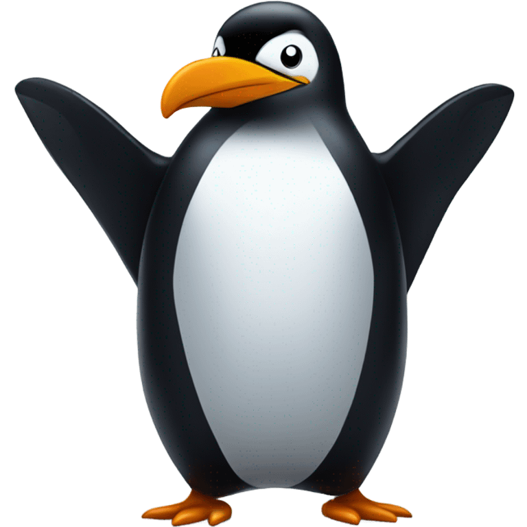 Evil penguin in winter emoji