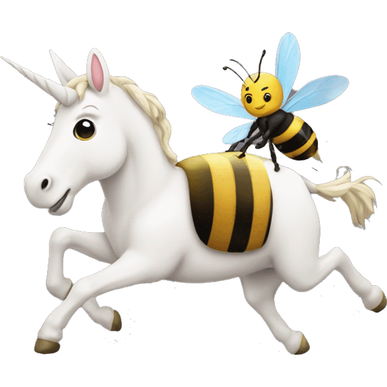 Unicorn riding a bee emoji