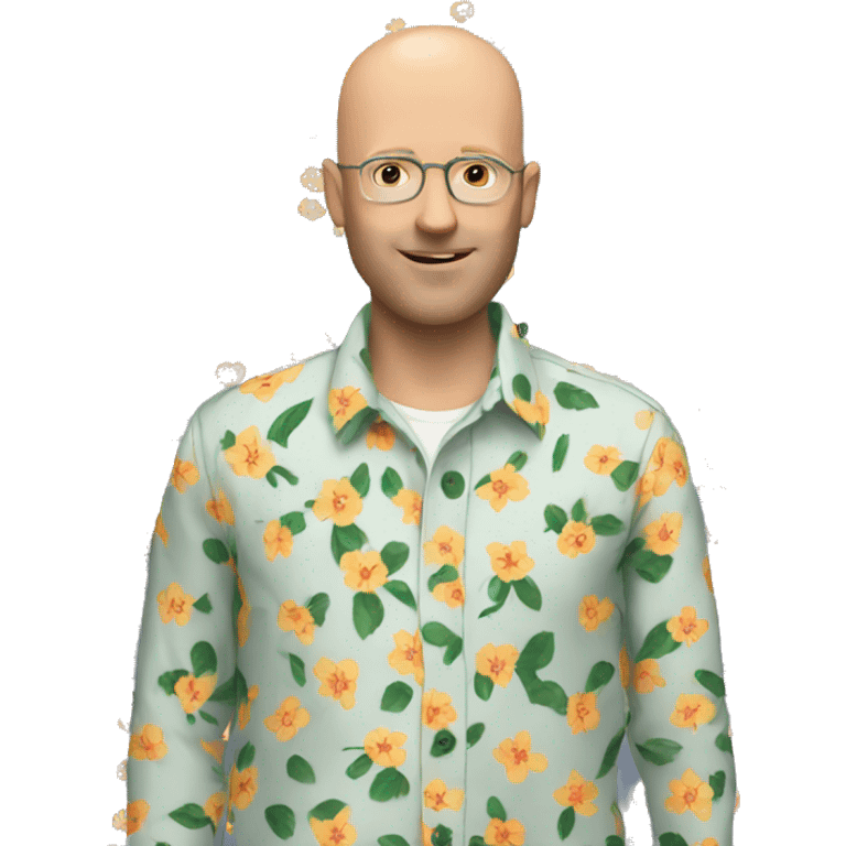 bald white man with a floral button up shirt  emoji