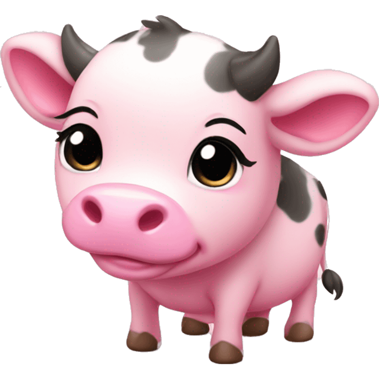 pink cute cow chibi  emoji