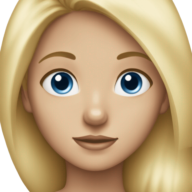 Blonde girl blue eyes holding spitz  emoji