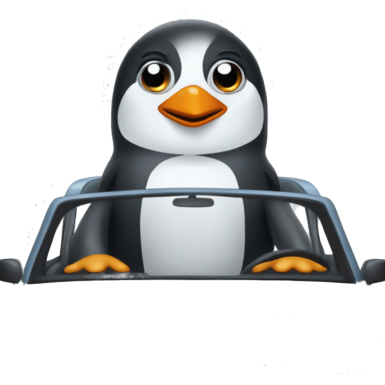 Penguin in a car emoji