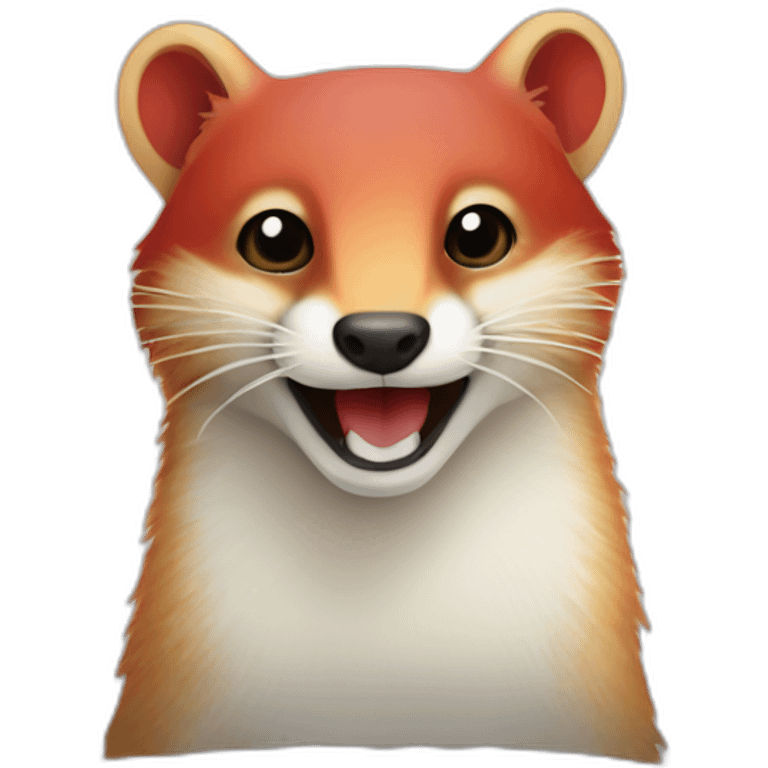 red and white cheerful mongoose on a pillow emoji