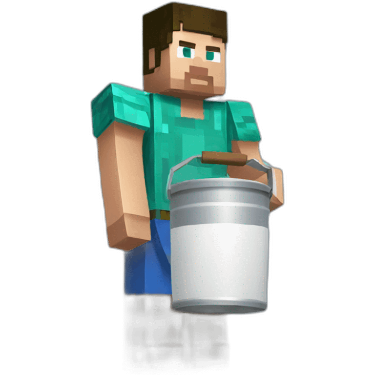 steve from minecraft with a milk bucket emoji