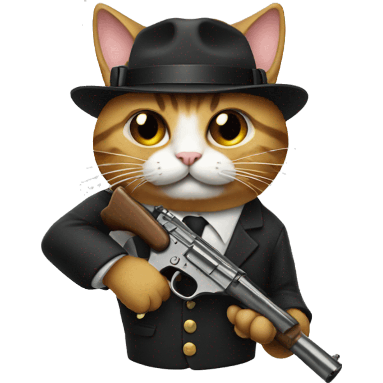 cat with mustache and gun emoji