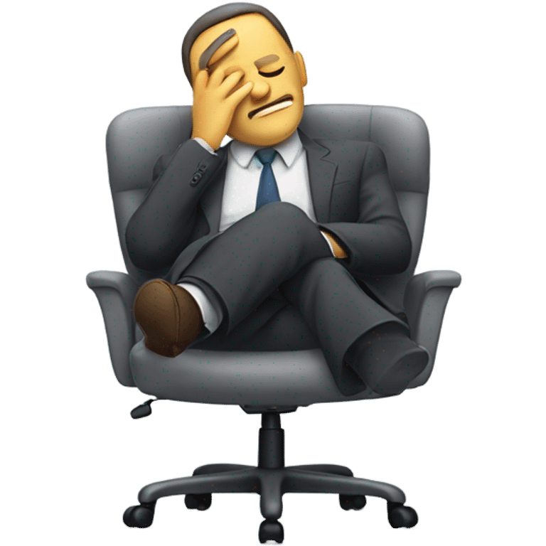 Guy sleeping in office chair emoji