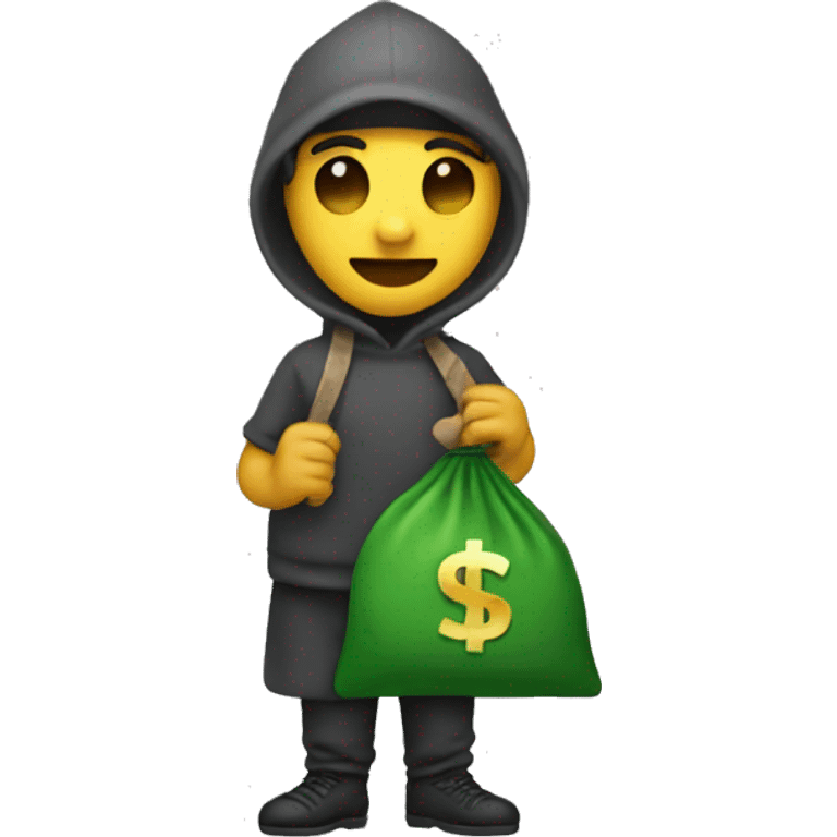 Theif with money bag  emoji