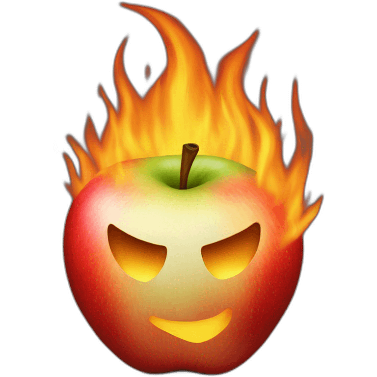 Apple on fire emoji