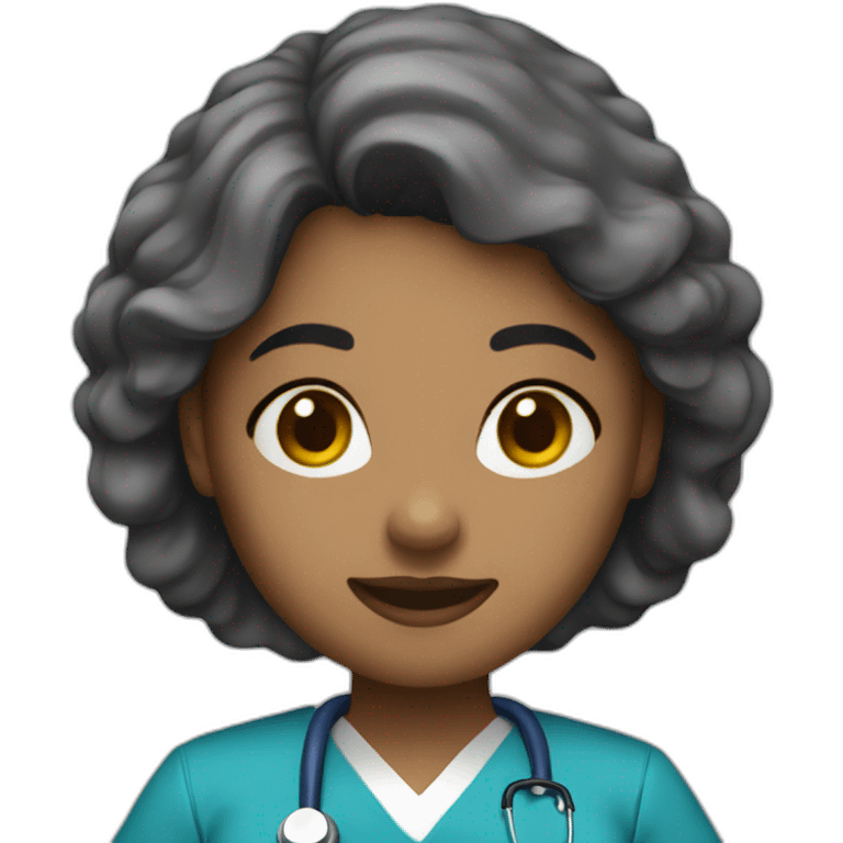 woman nurse with blue scrubs emoji