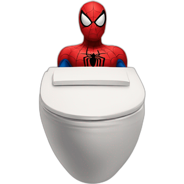 spiderman sur un toilet emoji