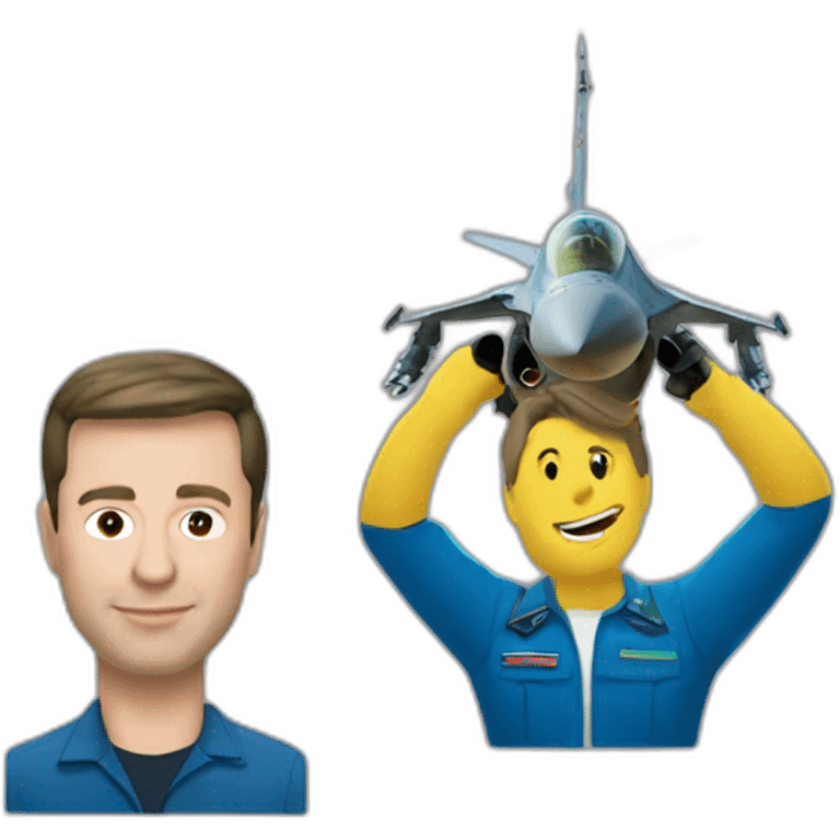 Zelenskyi and F-16 emoji