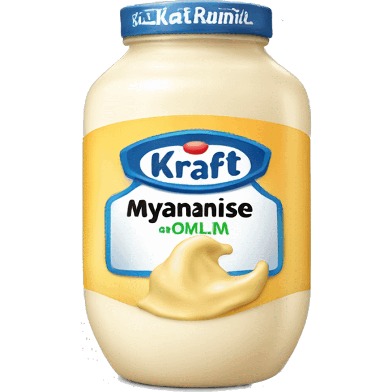 mayonnaise with a label that says kraft and OMLM emoji