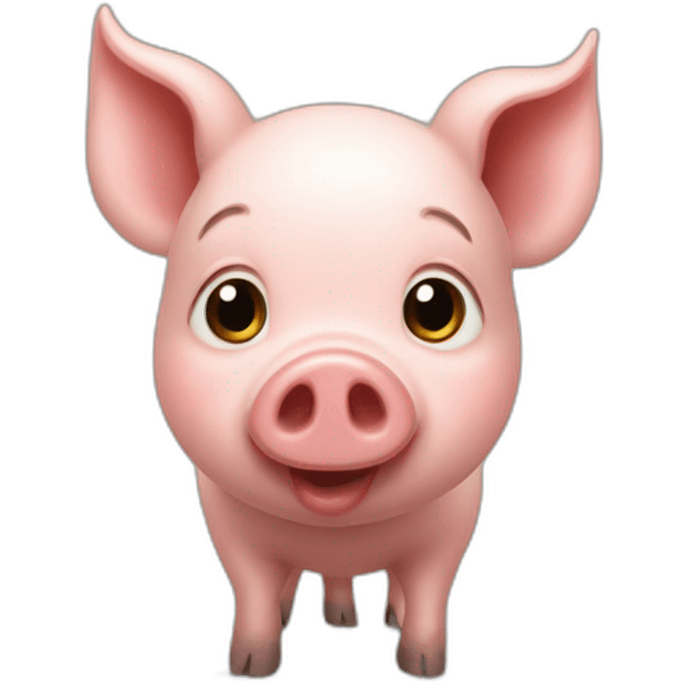 The little pig from three brothers who build a wood house emoji