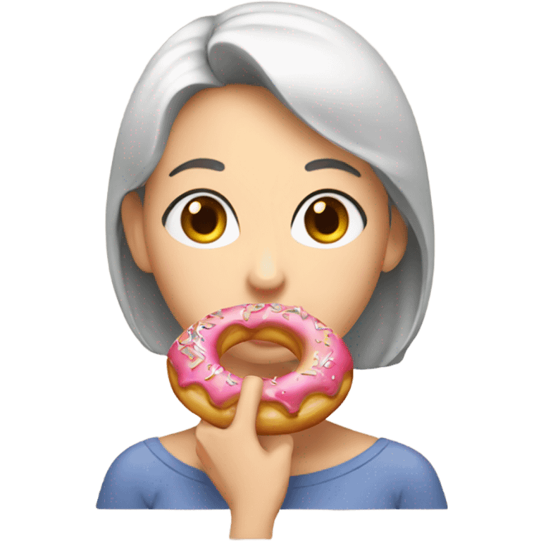 Mom eating a donut emoji