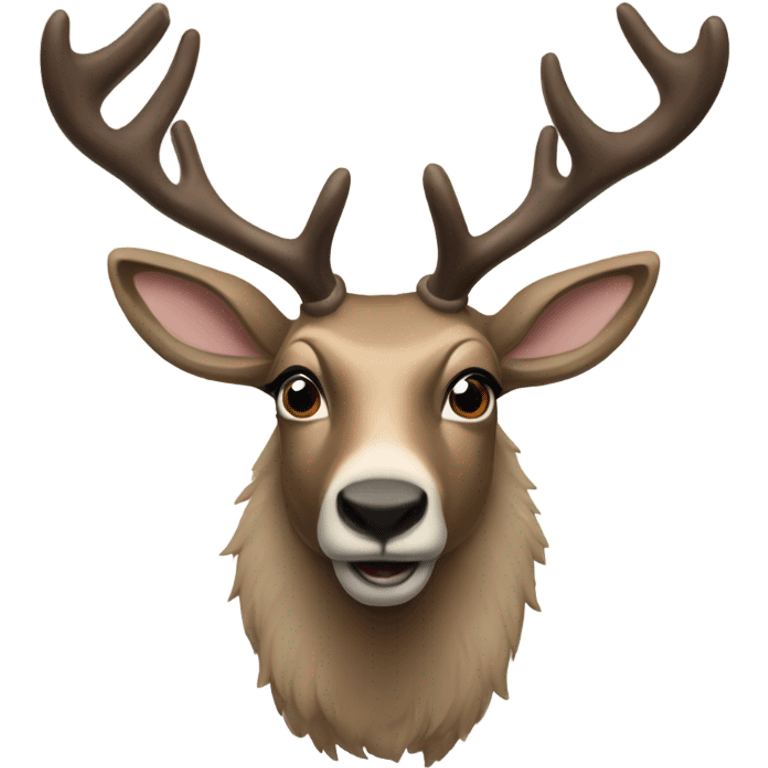 A caribou with a name tag that says “I am Louis” emoji